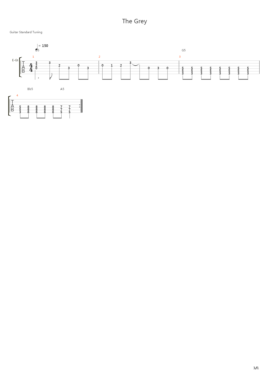 The Grey吉他谱