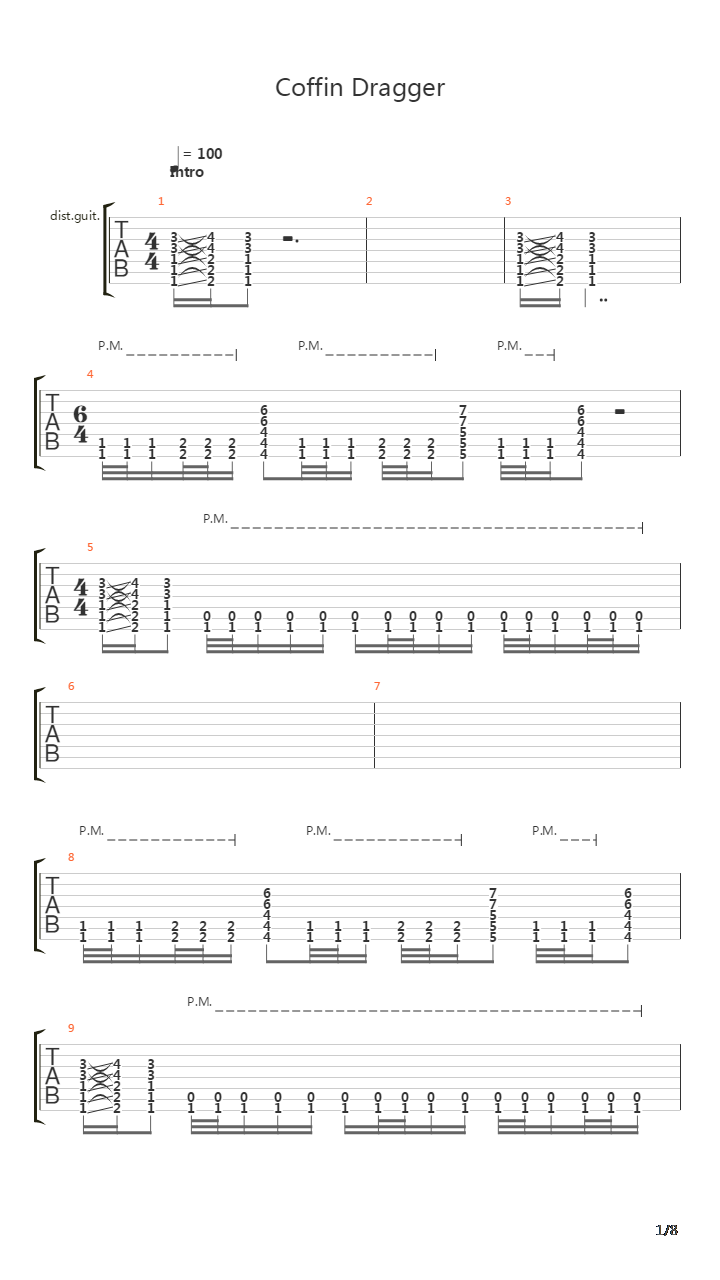Coffin Dragger吉他谱