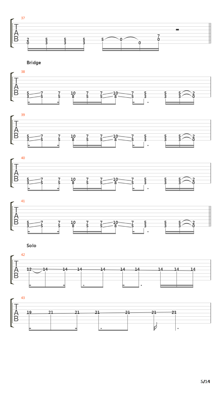 Parabola吉他谱