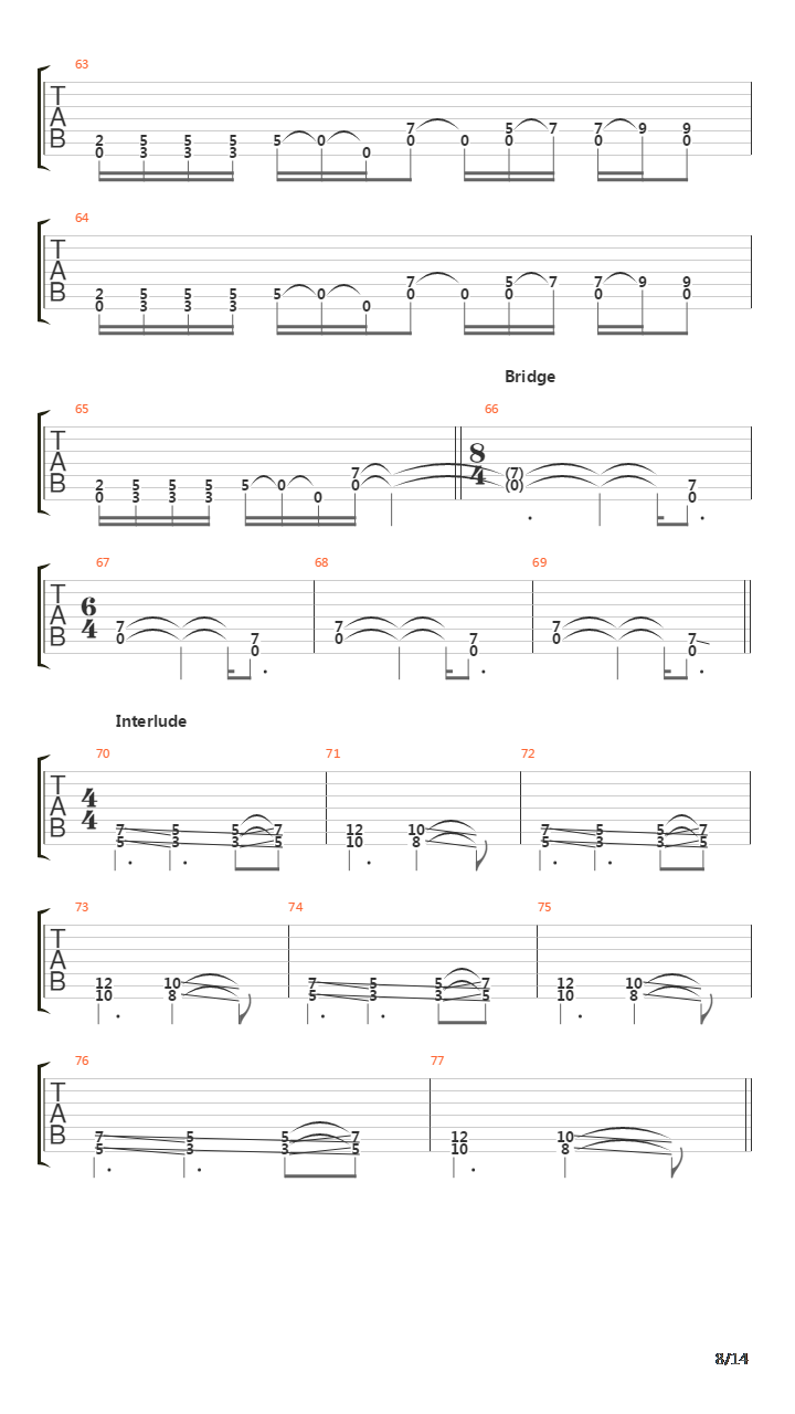 Parabola吉他谱