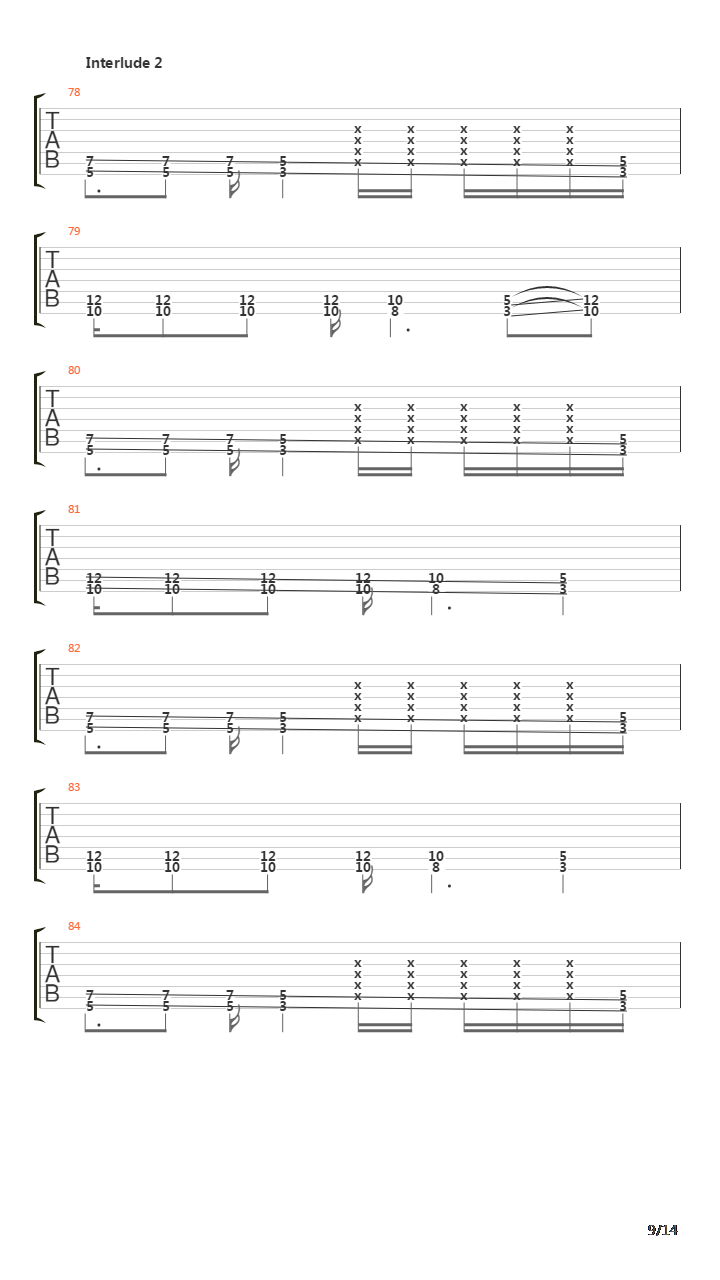 Parabola吉他谱