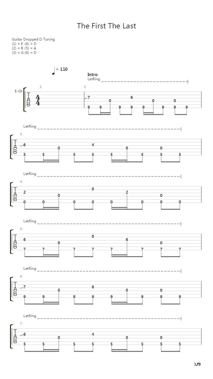 The First The Last吉他谱