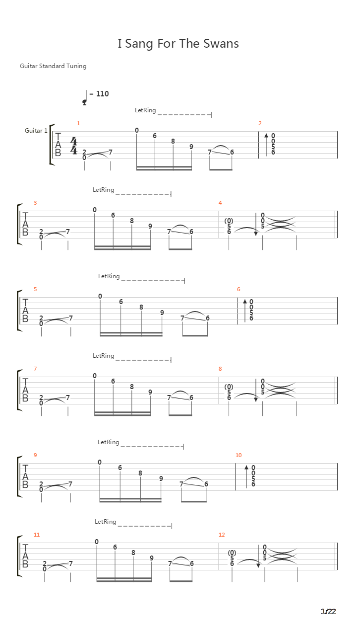 I Sang For The Swans吉他谱