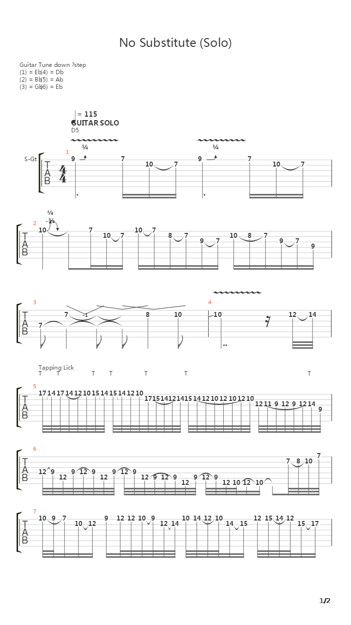 No Substitute吉他谱