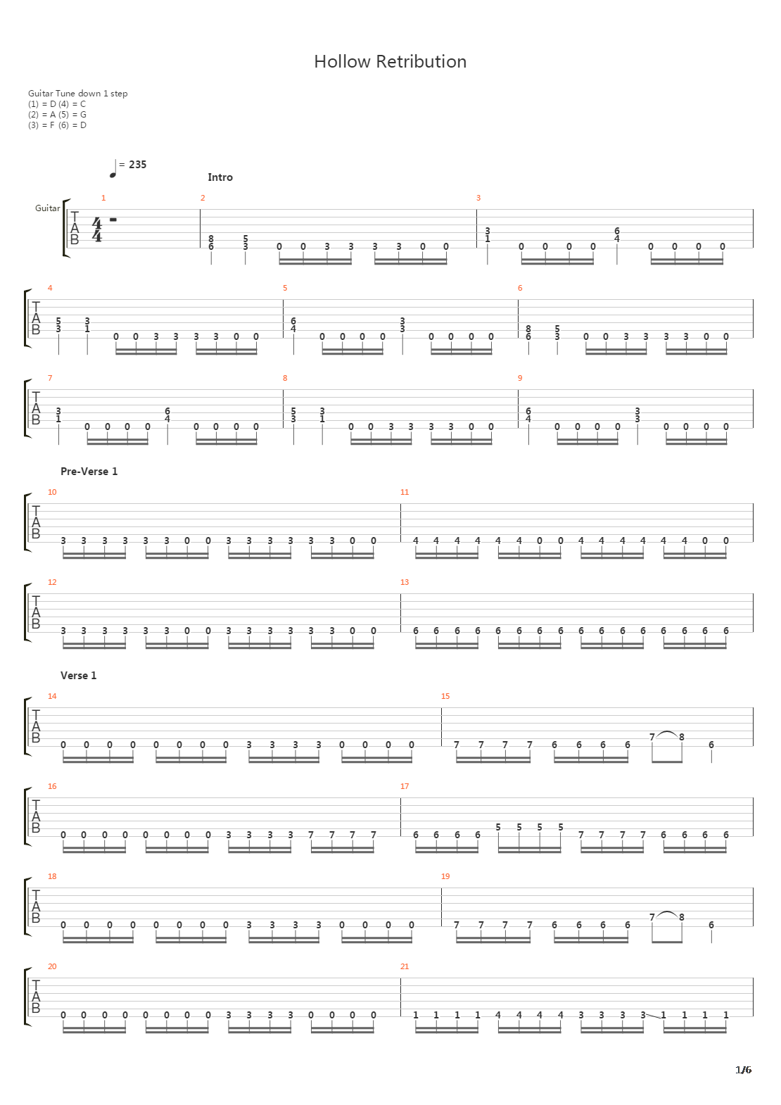 Hollow Retribution吉他谱