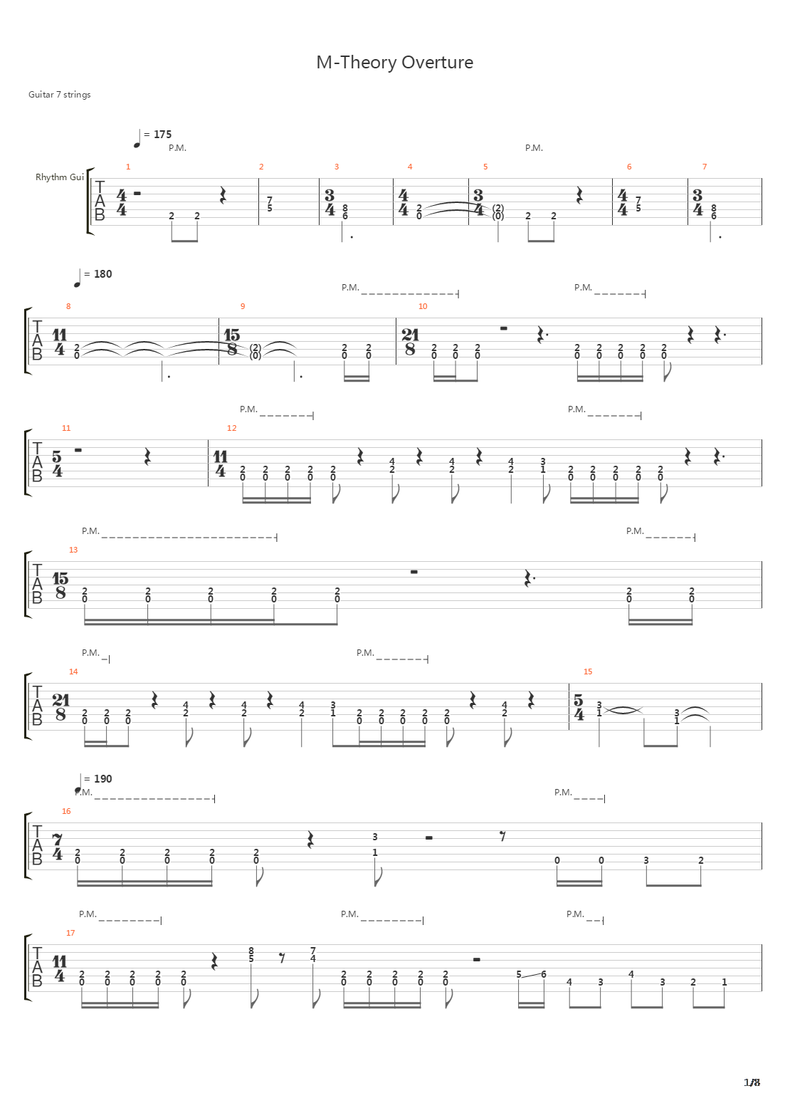 M-Theory Overture吉他谱