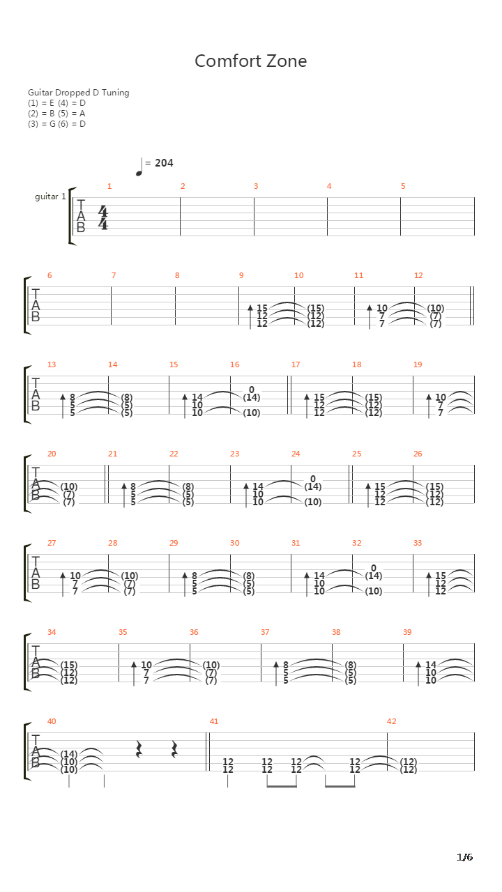 Comfort Zone吉他谱