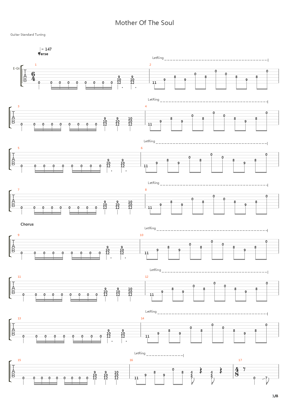 Mother Of The Soul吉他谱