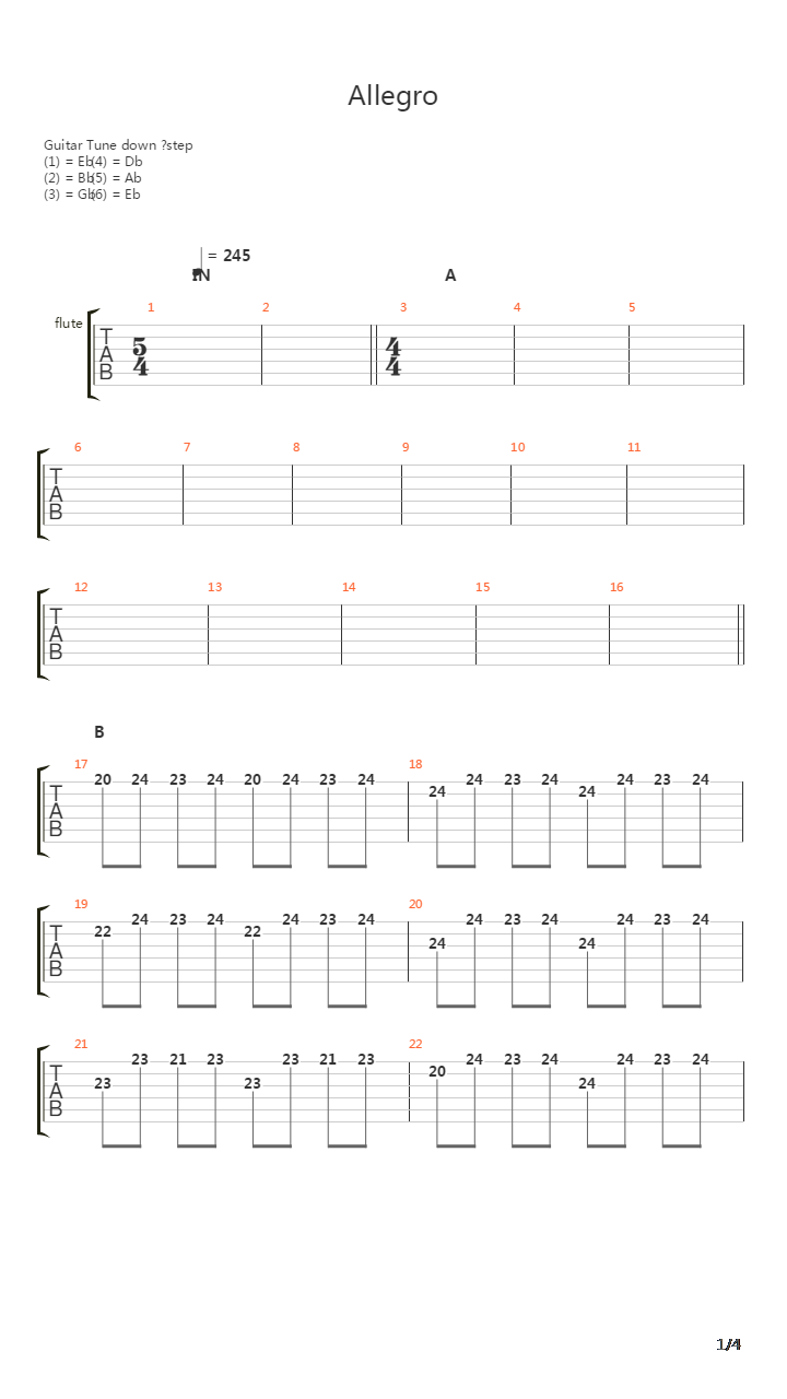 Allegro吉他谱