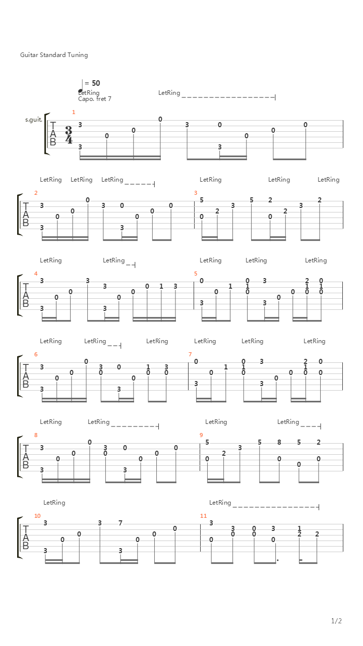 Silent Night(平安夜)吉他谱