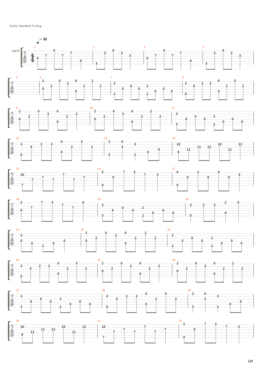 红叶(日本民谣)吉他谱