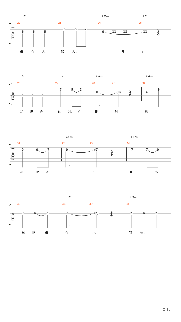 相逢是首歌吉他谱