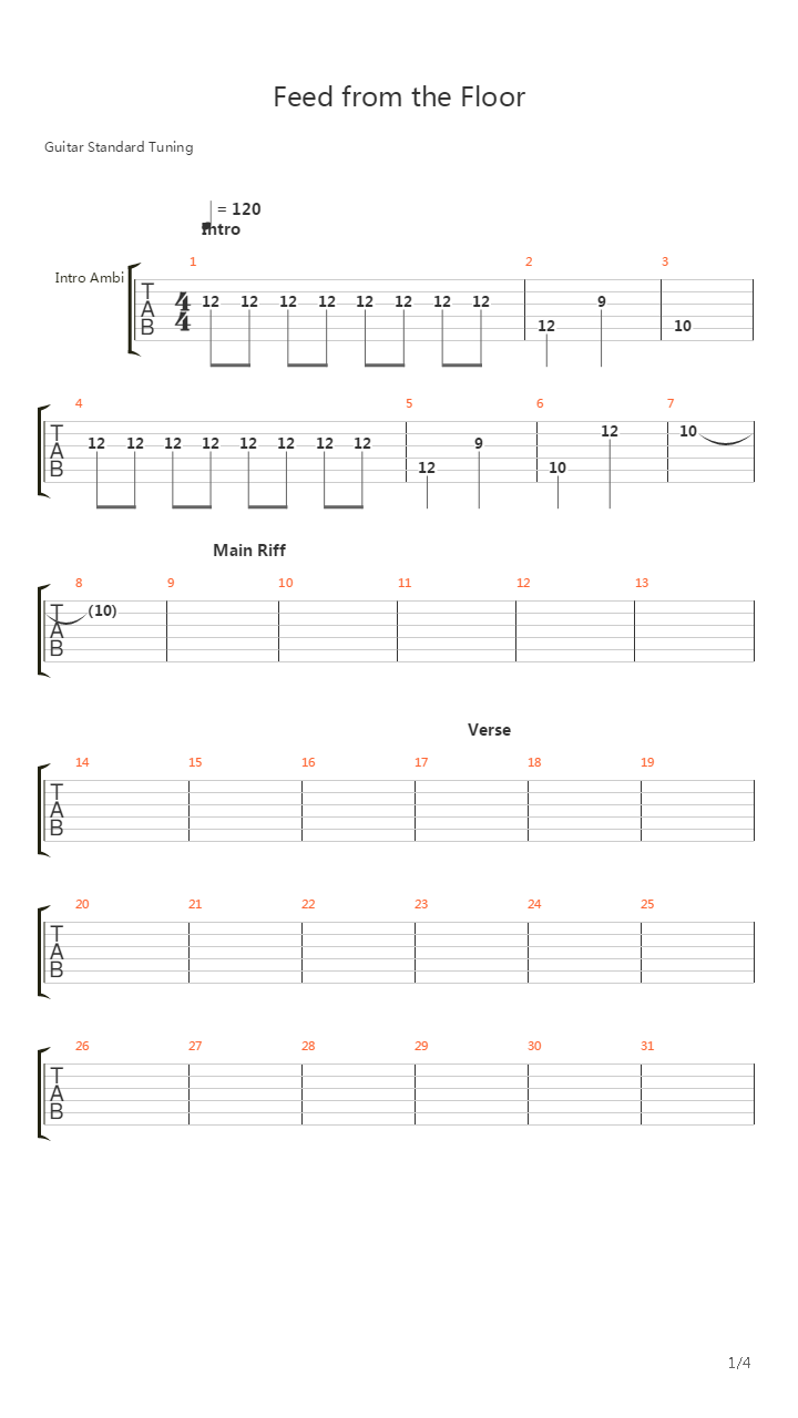 Feed From The Floor吉他谱