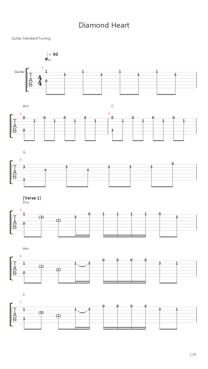 Diamond Heart吉他谱
