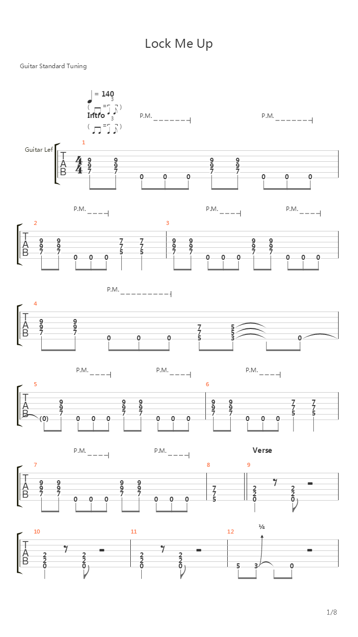 Lock Me Up吉他谱