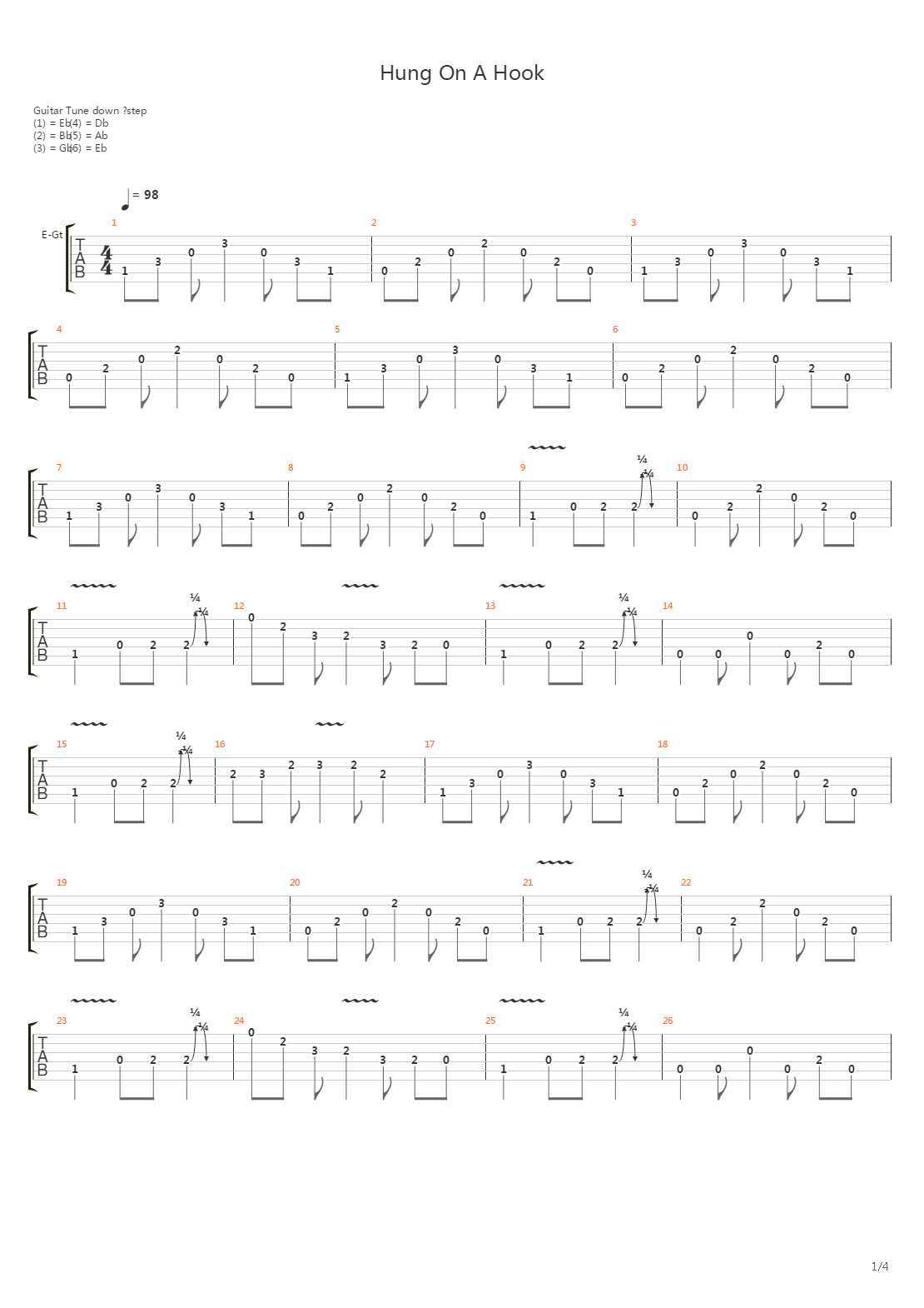 Hung On A Hook吉他谱