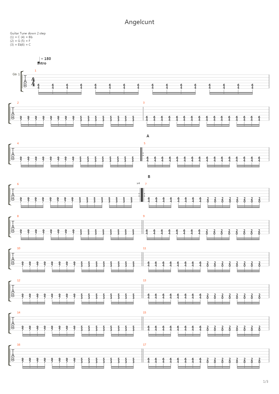 Angelcunt吉他谱