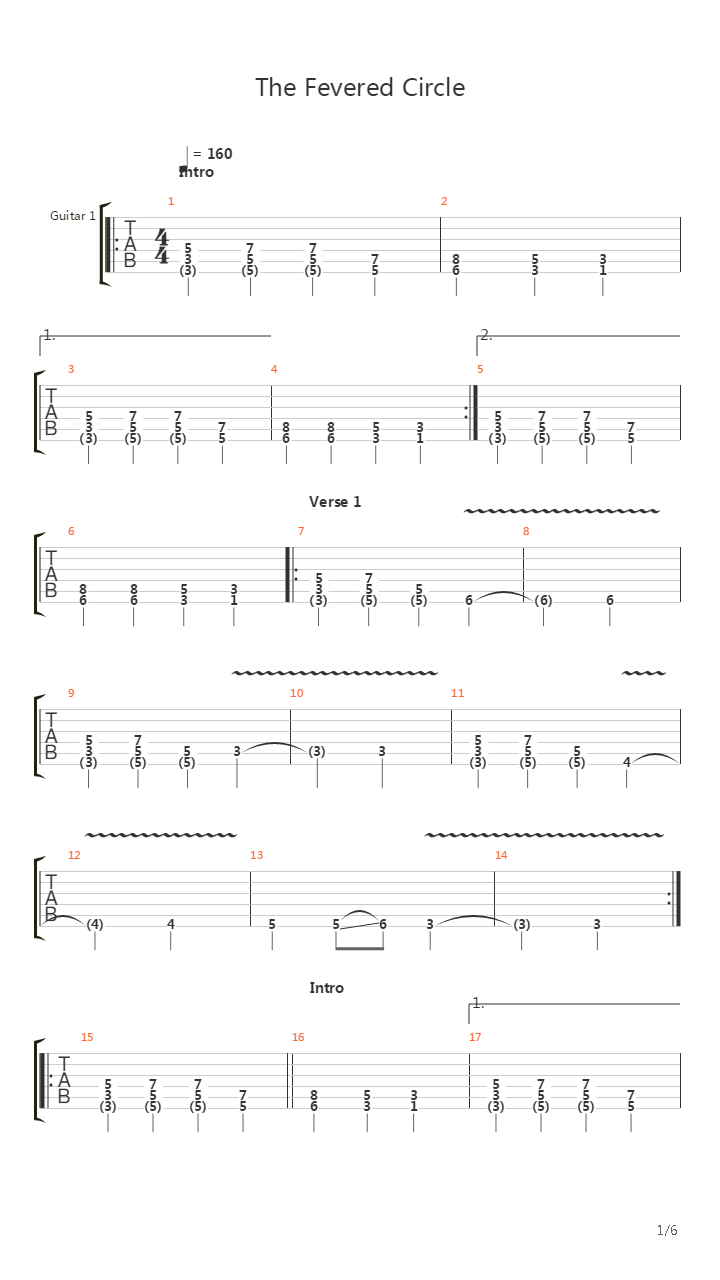 The Fevered Circle吉他谱