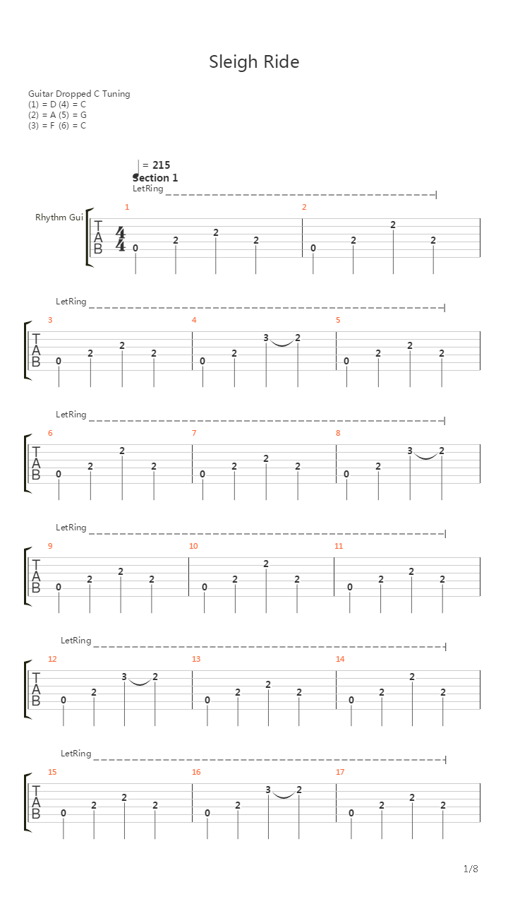 Sleigh Ride吉他谱