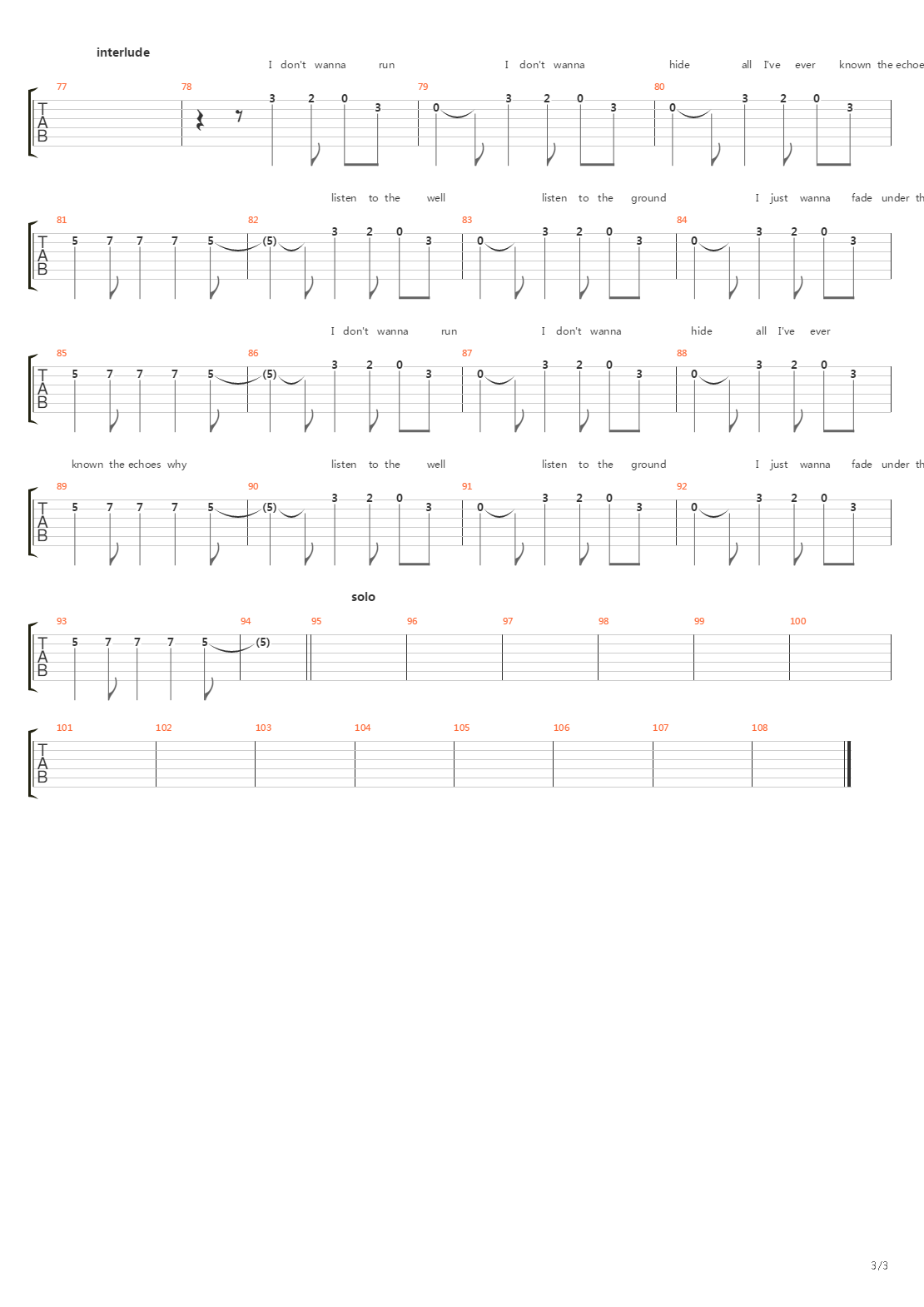 Echo吉他谱