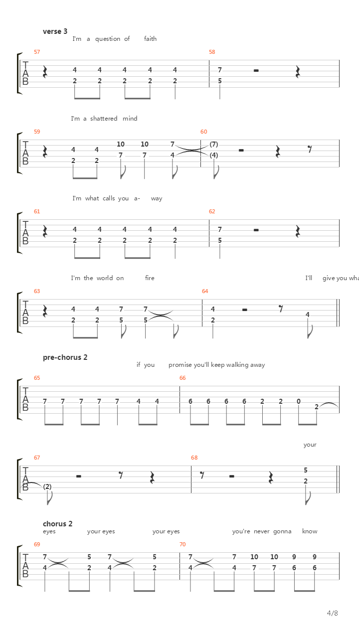 Question Of Faith吉他谱