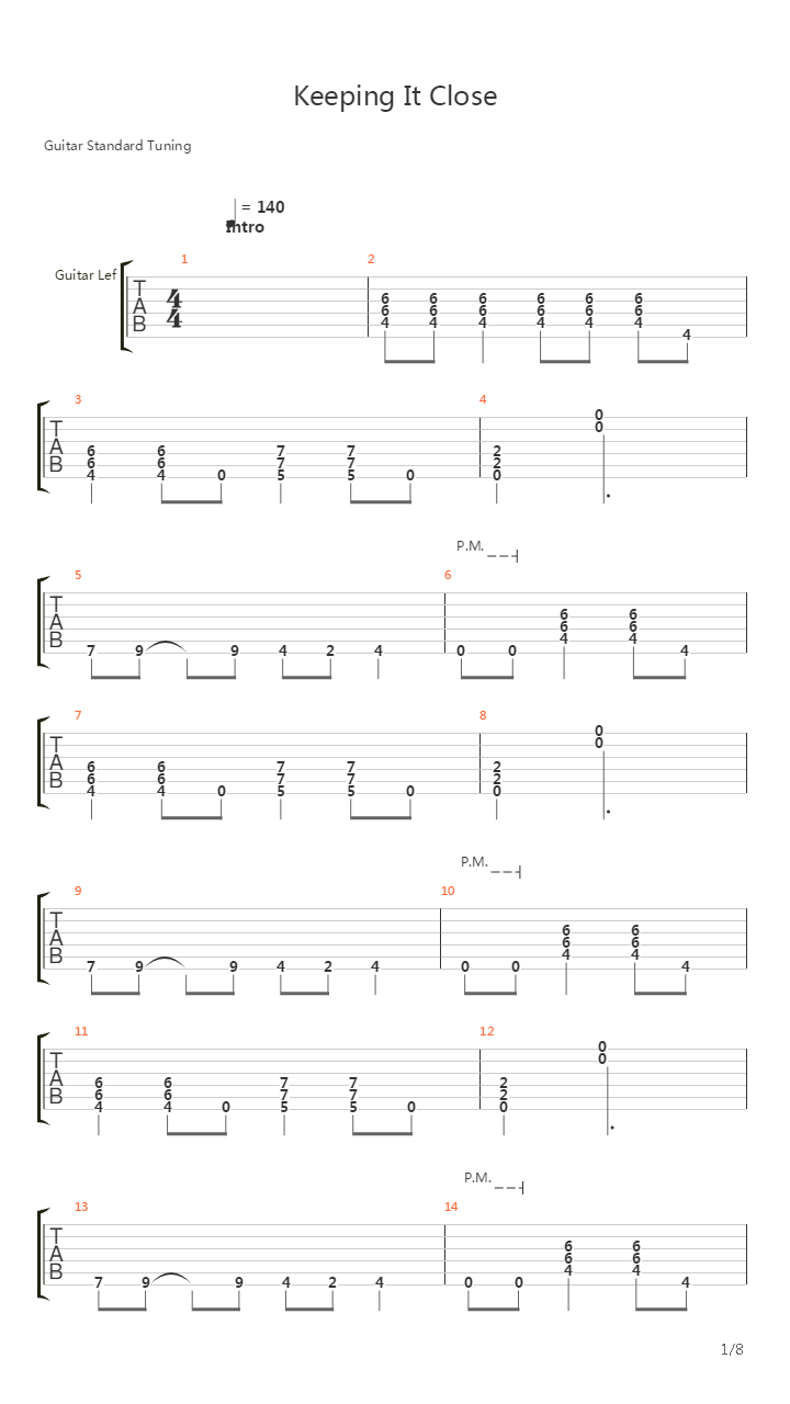 Keeping It Close吉他谱