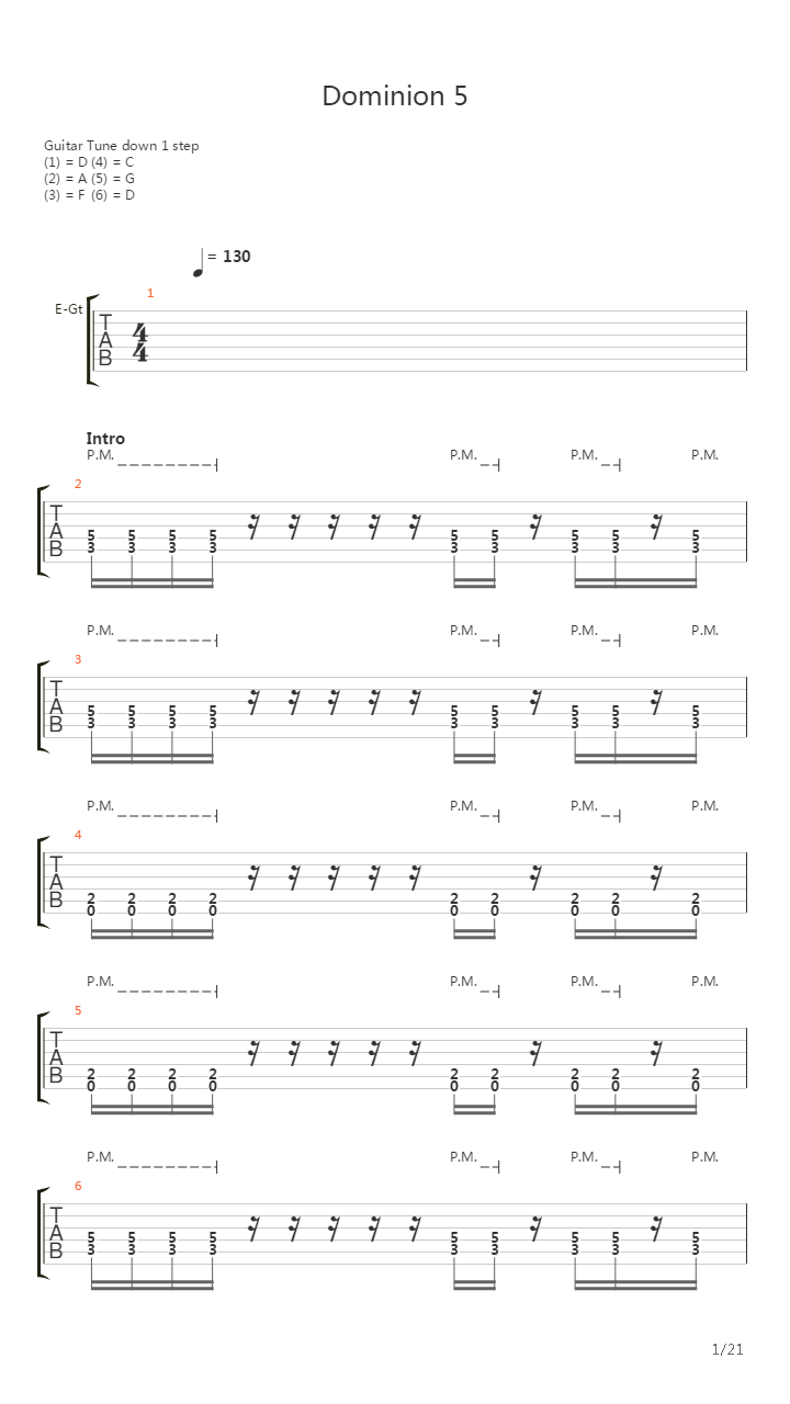 Dominion 5吉他谱