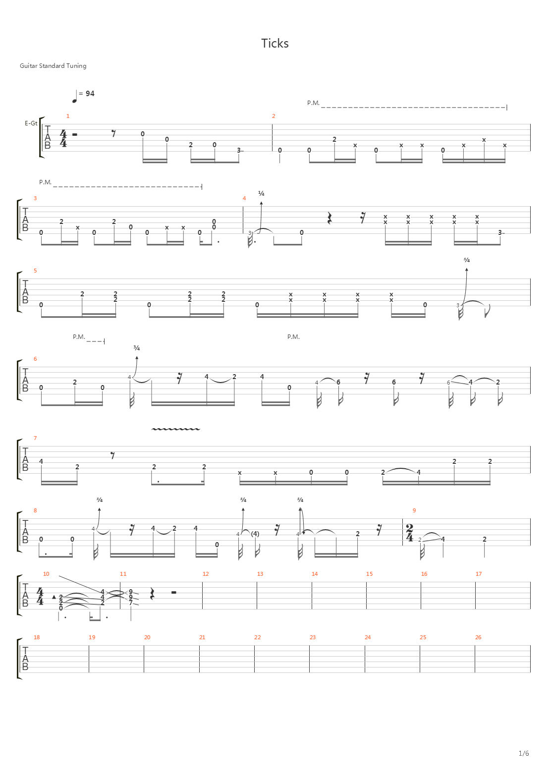 Ticks吉他谱