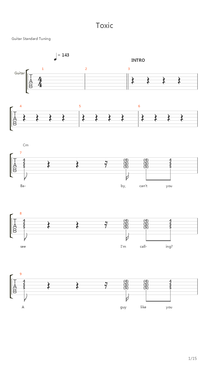 Toxic吉他谱