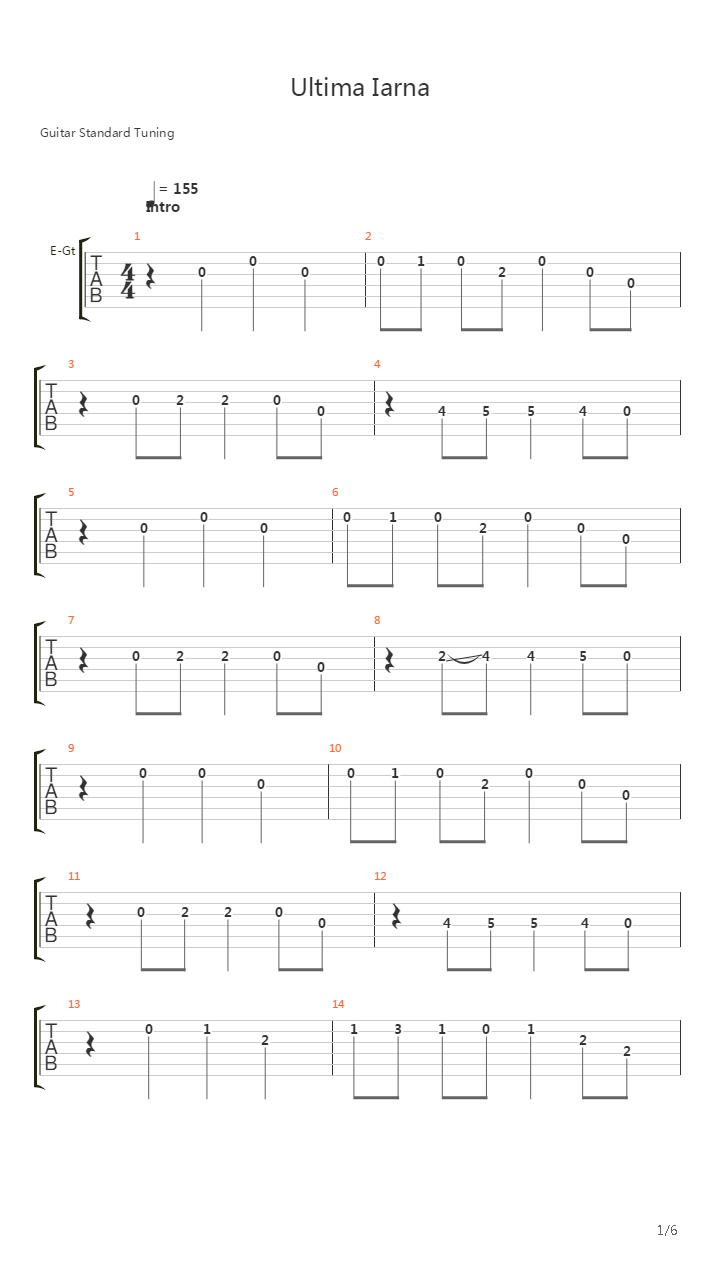 Ultima Iarna吉他谱