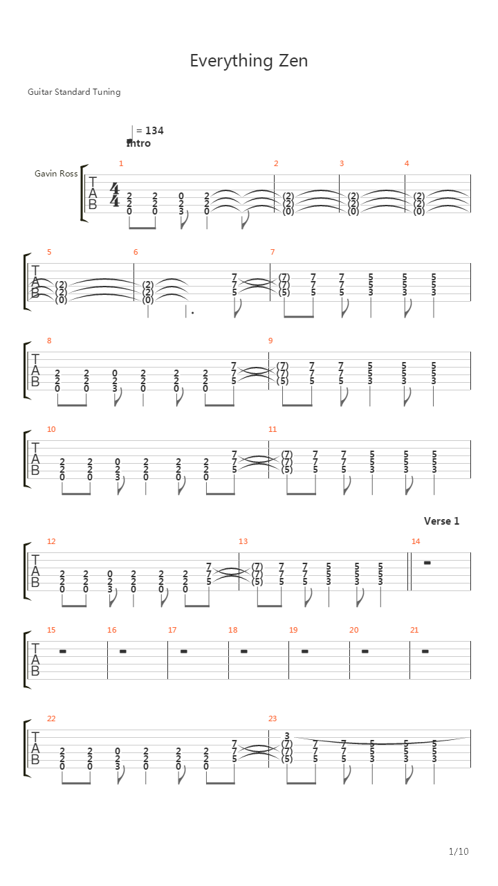 Everything Zen吉他谱