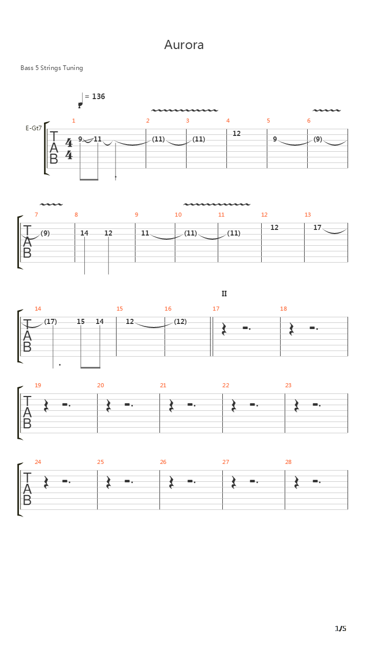 Aurora吉他谱