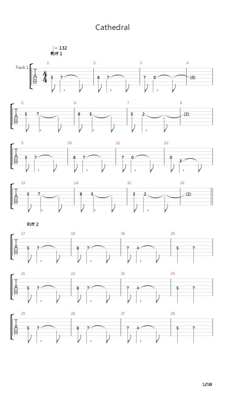 Cathedral吉他谱