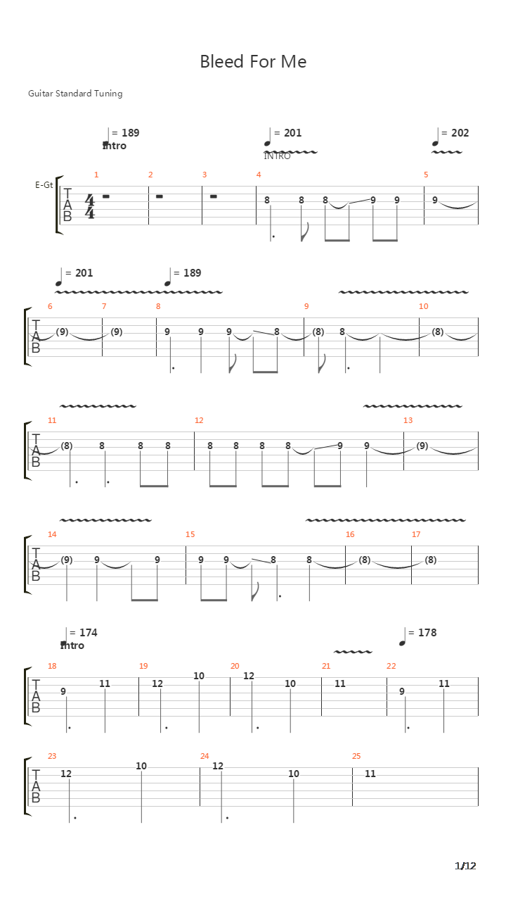 Bleed For Me吉他谱