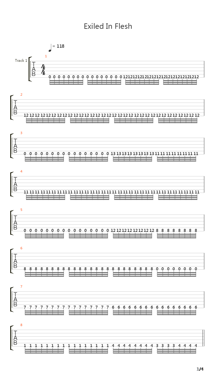 Exiled In Flesh吉他谱