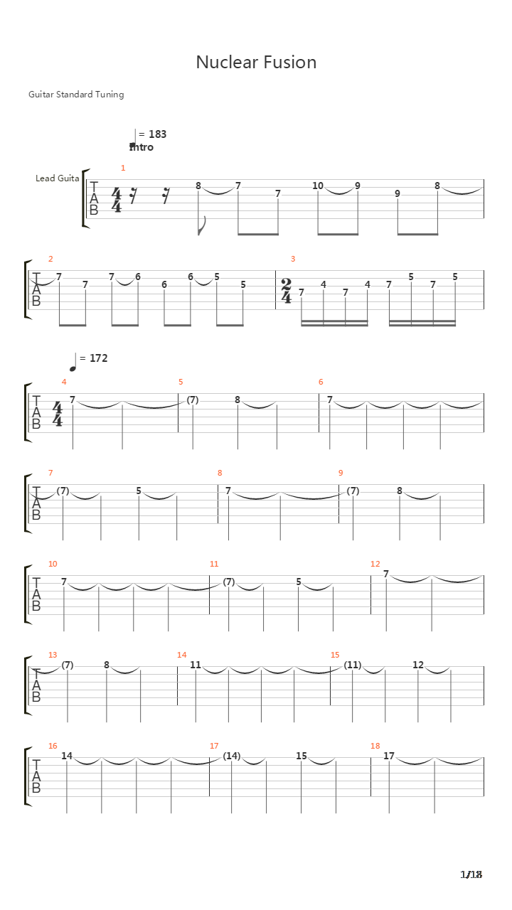 Nuclear Fusion吉他谱
