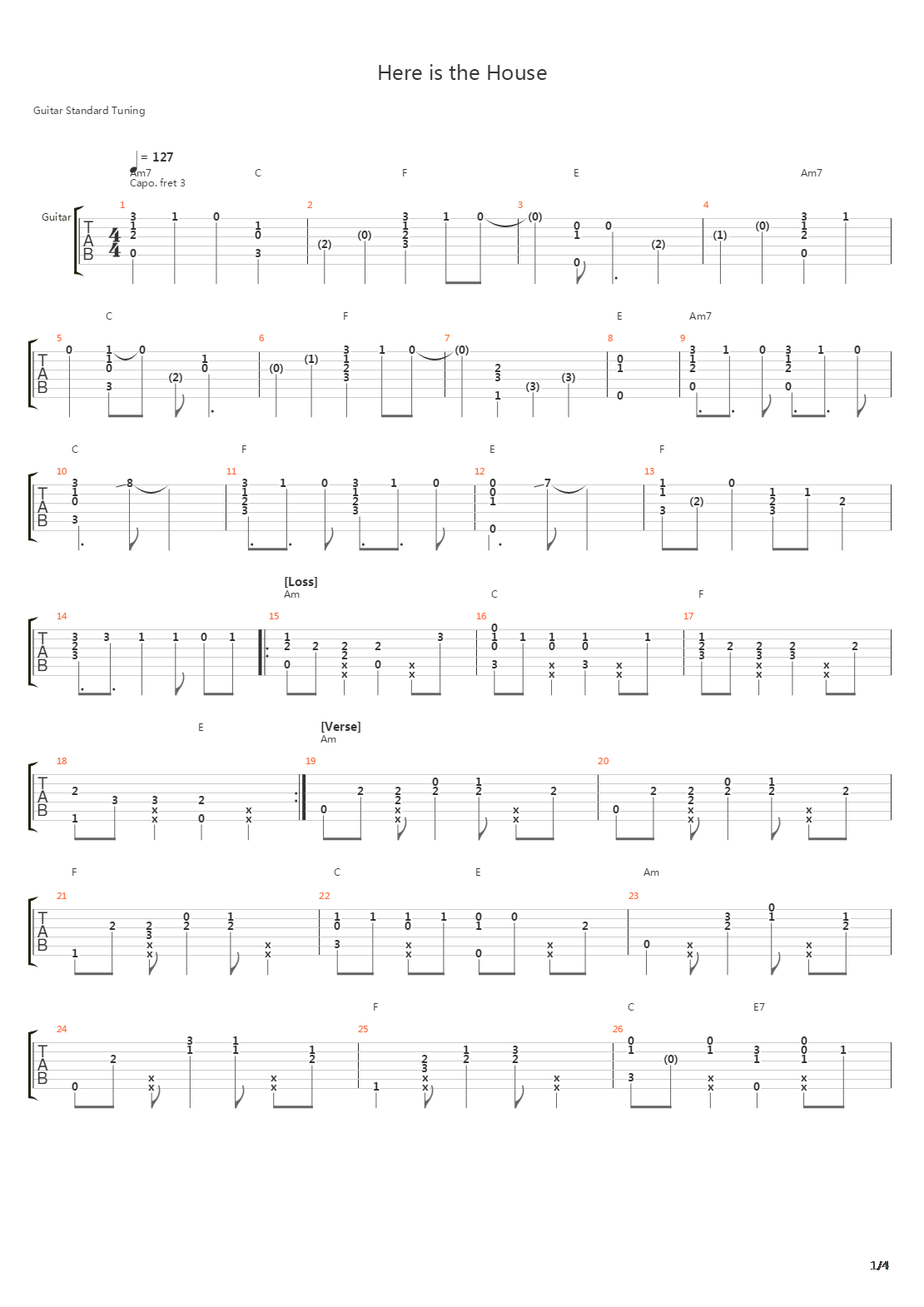 Here Is The House吉他谱