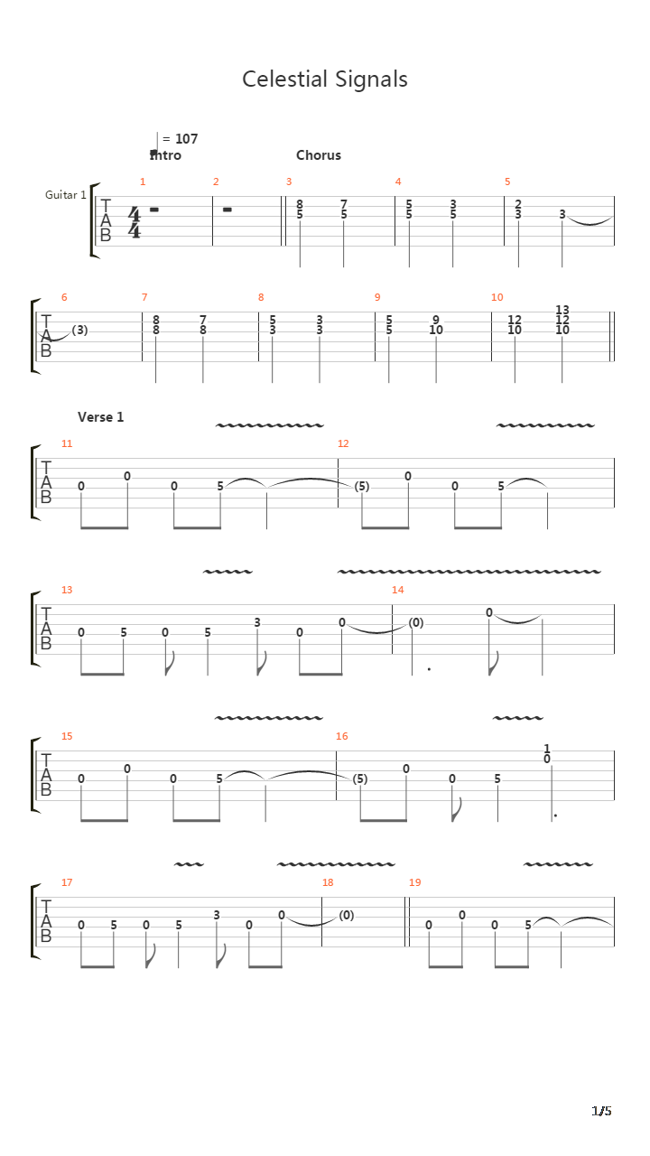 Celestial Signals吉他谱