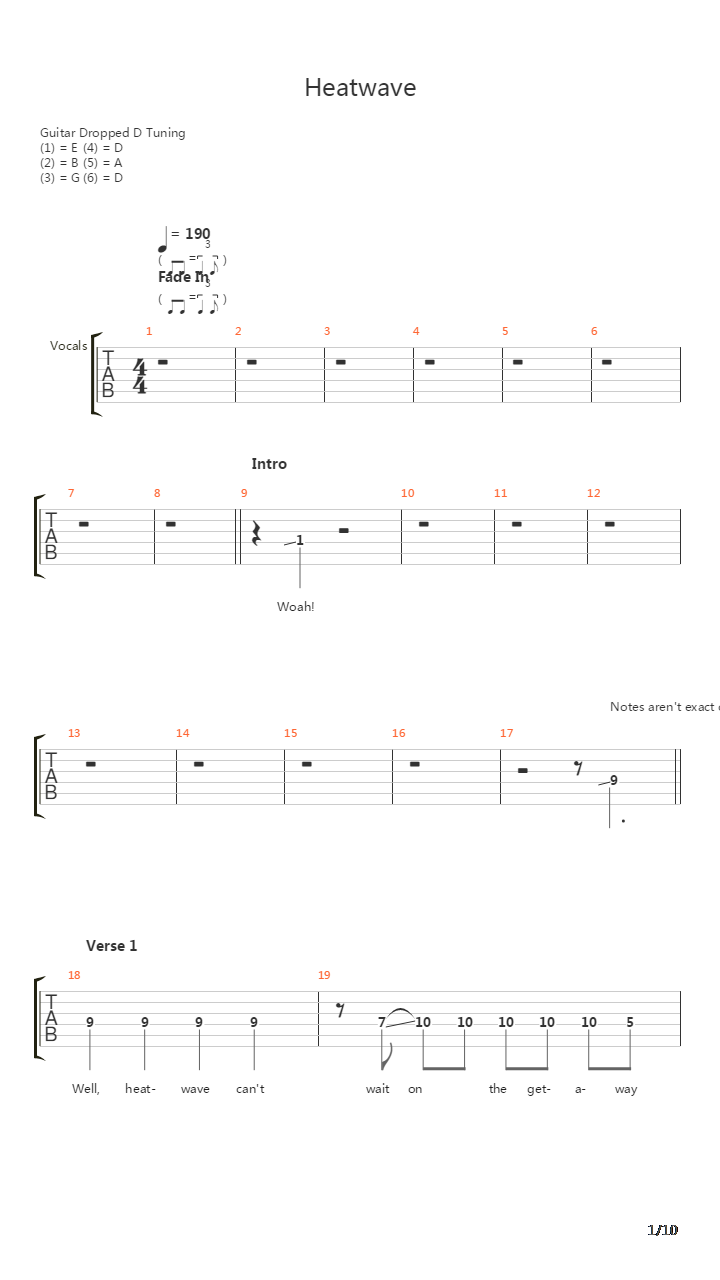 Heatwave吉他谱