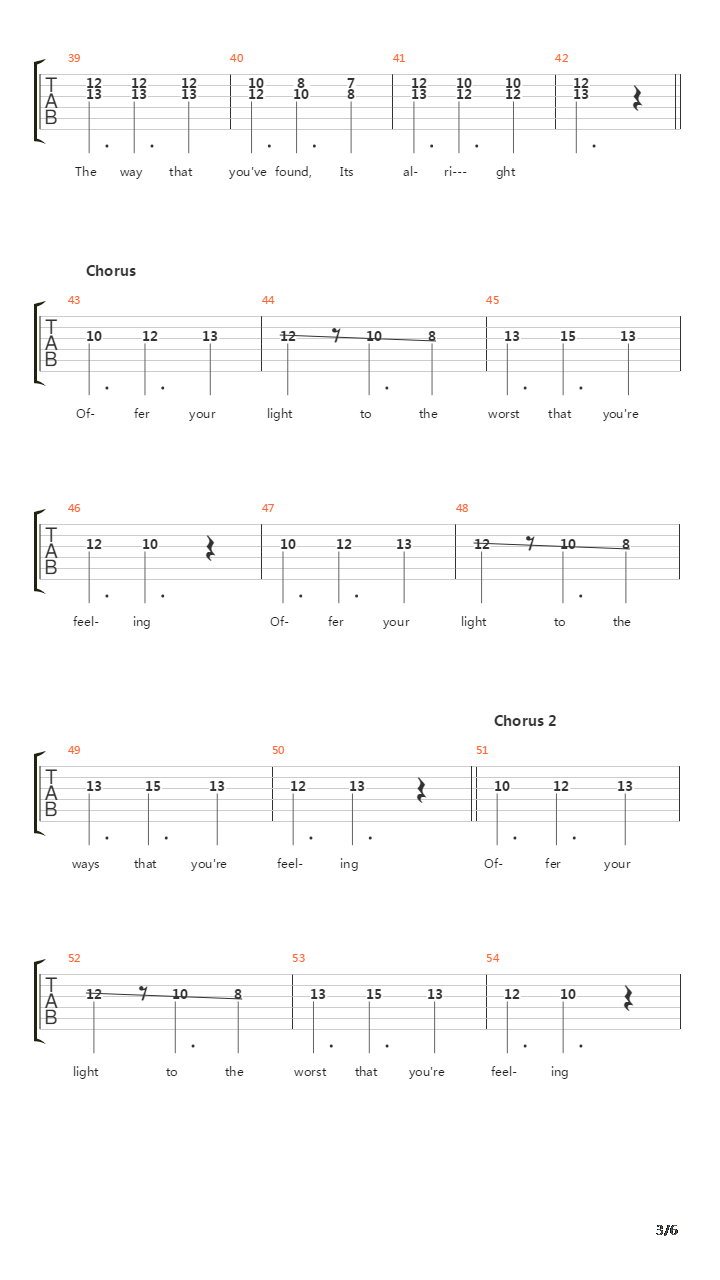 Offer Your Light吉他谱