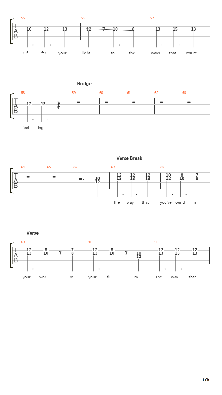 Offer Your Light吉他谱