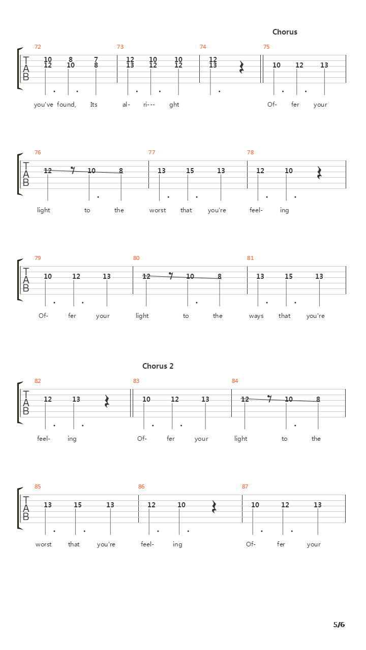 Offer Your Light吉他谱