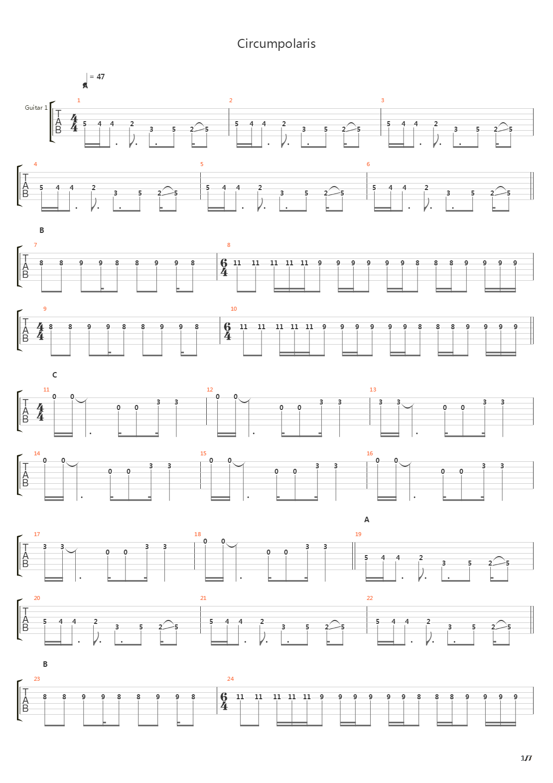 Circumpolaris吉他谱