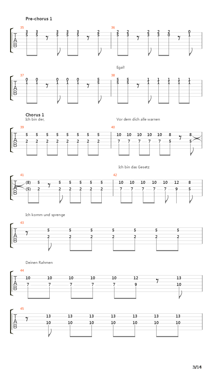 Das Gesetz吉他谱