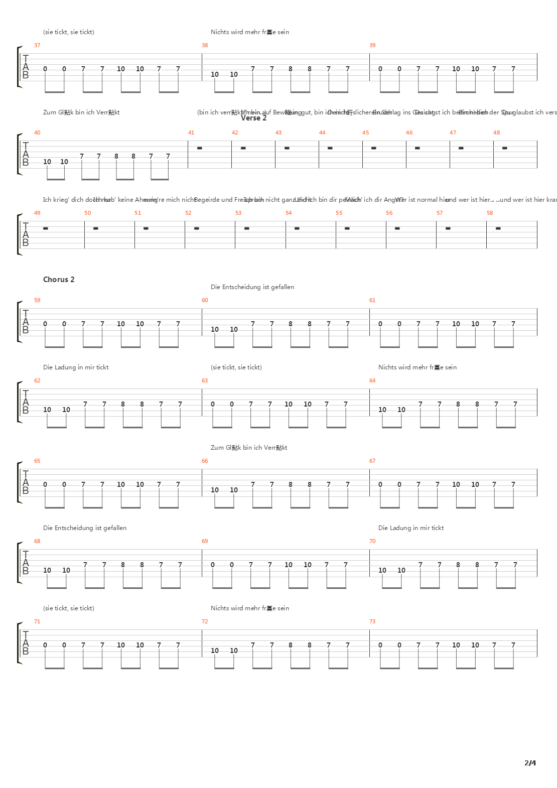 Verruckt吉他谱