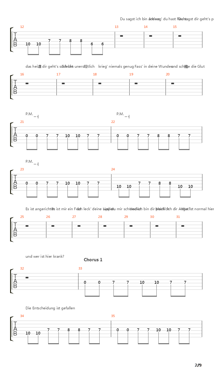 Verruckt吉他谱