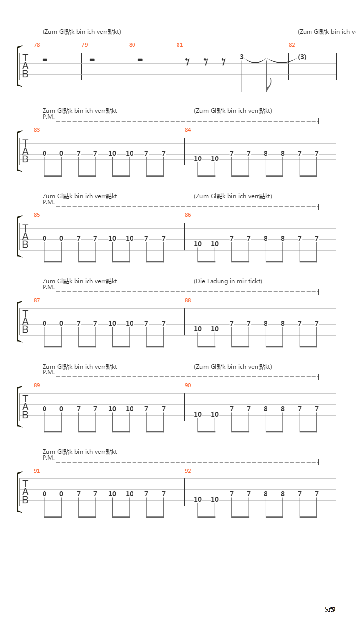 Verruckt吉他谱