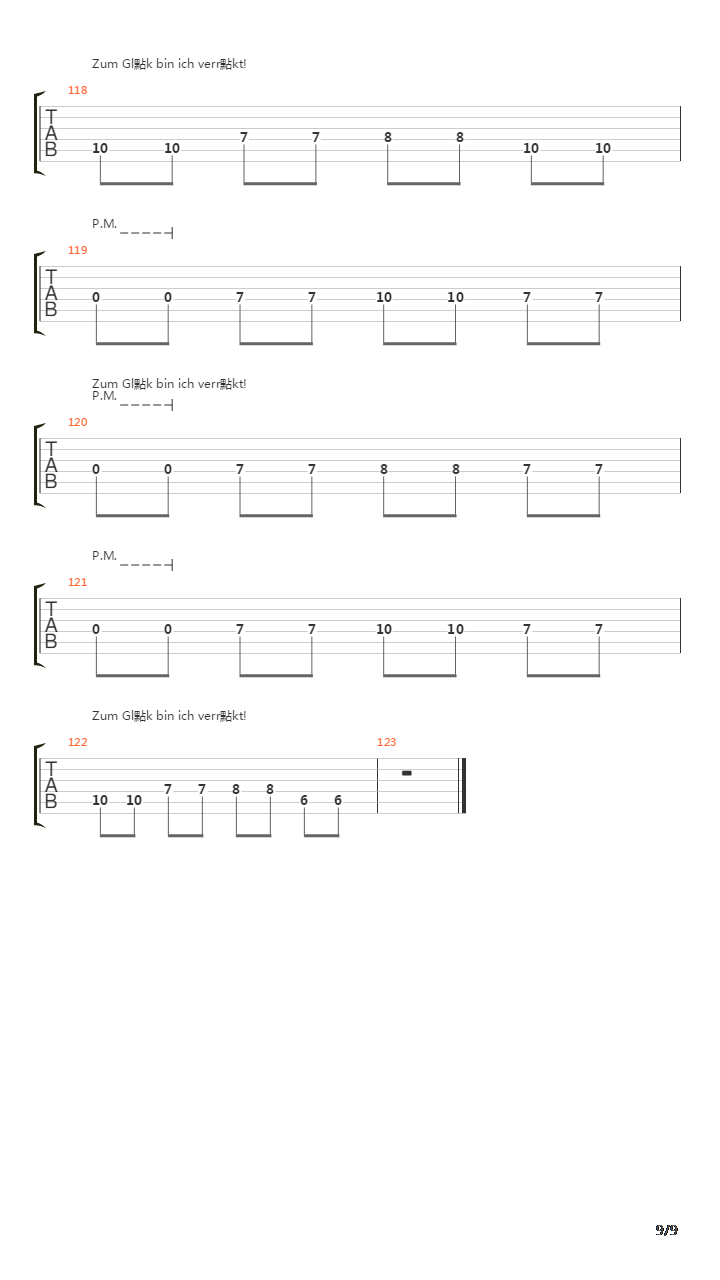 Verruckt吉他谱