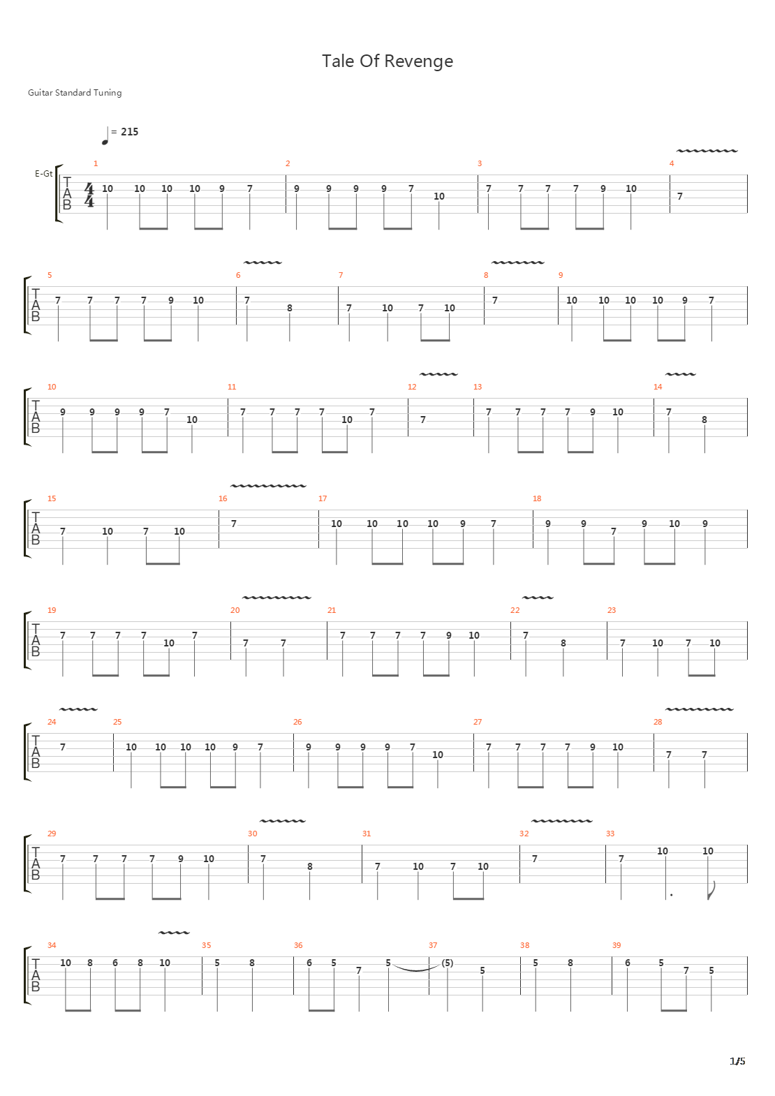 Tale Of Revenge吉他谱