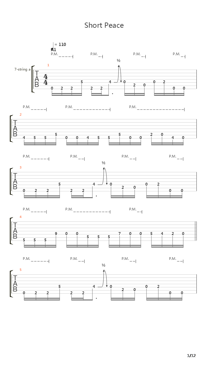 Short Peace吉他谱